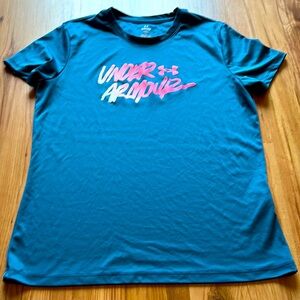 Under Armour Blue Graphic Polo T-Shirt Relaxed Fit‎